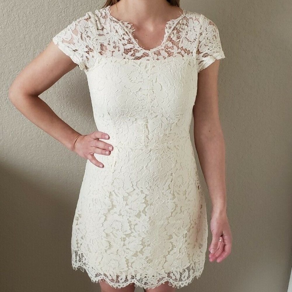 Nordstrom Small Ivory Eyelash Lace Dress
